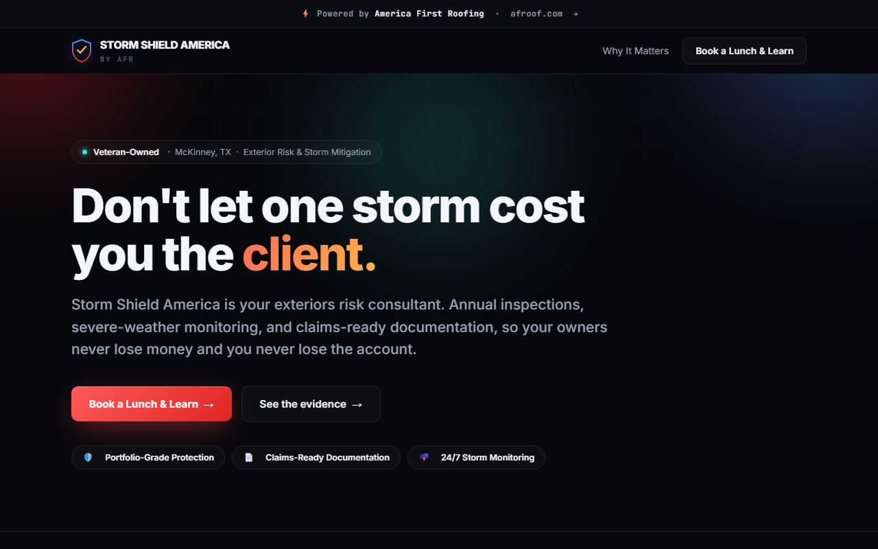 Storm Shield America website