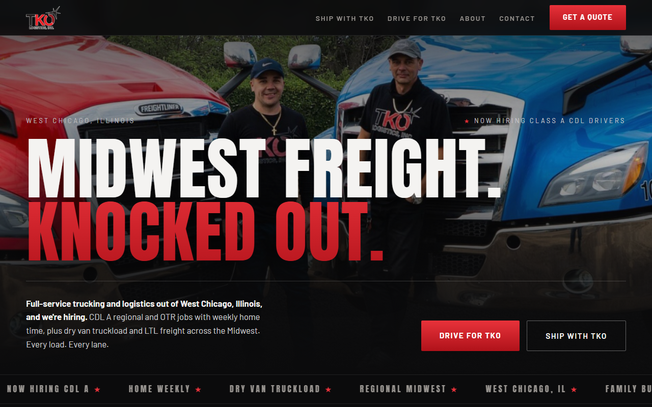 TKO freight website