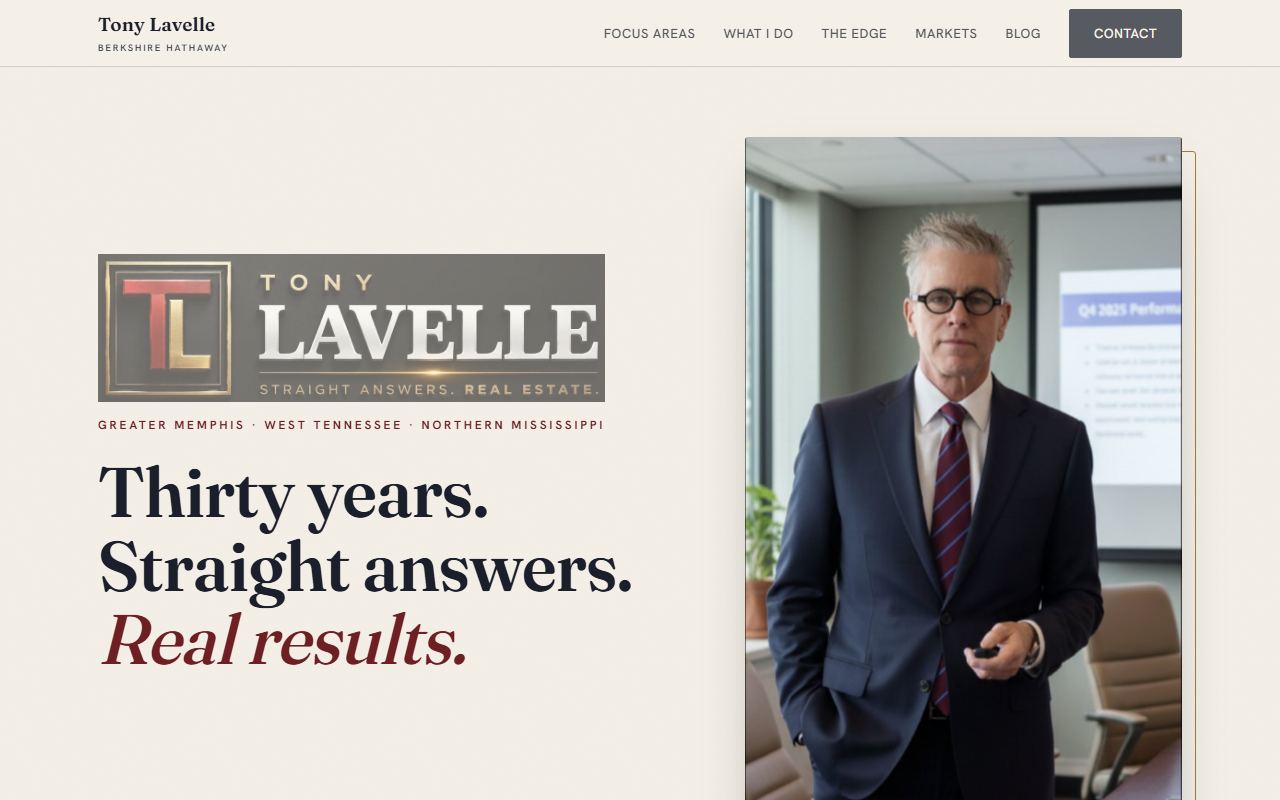 Tony Lavelle real estate website